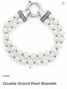 LAGOS White Pearl Double Strand Bracelet with Silver Accents